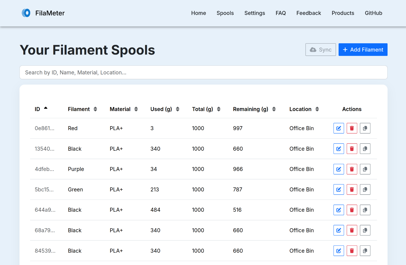 Screenshot of filameter.com