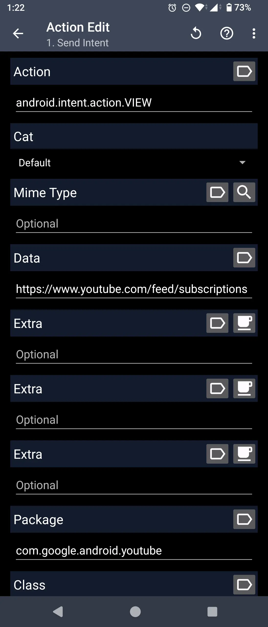 tasker intent settings